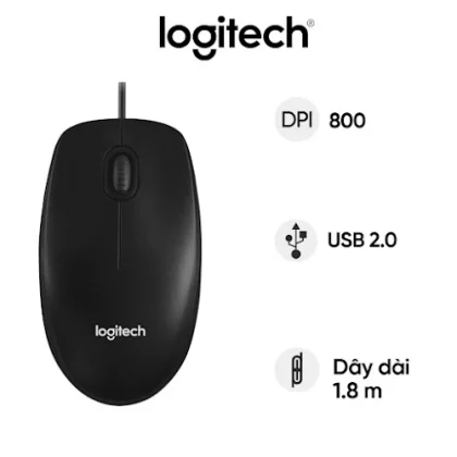 Chuột máy tính Logitech B100 (Đen)